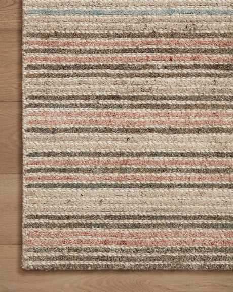 Loloi Stiles Sti-03 Beige/Multi Rug - corner on wood