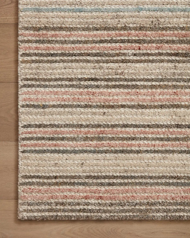 Loloi Stiles Sti-03 Beige/Multi Rug - corner on wood
