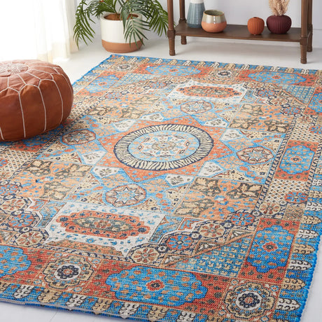 Safavieh Saffron 4'-0" x 6'-0" Rug in Orange / Blue