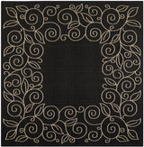 Safavieh Courtyard 6'-7" x 6'-7" Rug in Black / Beige