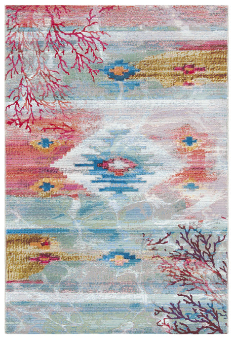 Safavieh Barbados 500 4'-0" x 6'-0" Rug in Light Blue / Pink
