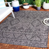 Safavieh Courtyard 5'-3" x 7'-7" Rug in Black / Beige