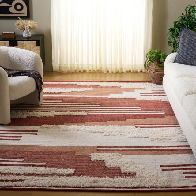 Safavieh Kenya 8'-0" x 10'-0" Rug in Rust / Ivory