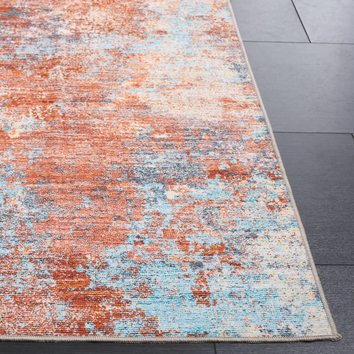 Safavieh Malibu 4'-0" x 6'-0" Rug in Rust / Aqua