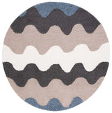 Safavieh Calico Shag 6'-7" x 6'-7" Rug in Black / Taupe