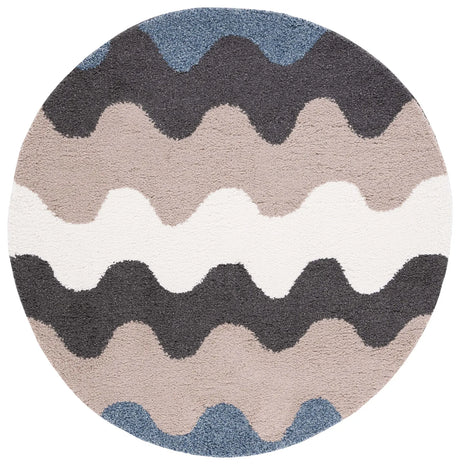Safavieh Calico Shag 6'-7" x 6'-7" Rug in Black / Taupe