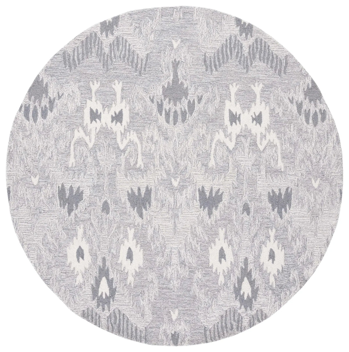 Safavieh Ikat 6'-0" x 6'-0" Rug in Grey / Ivory