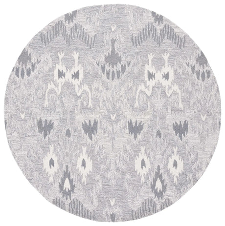 Safavieh Ikat 6'-0" x 6'-0" Rug in Grey / Ivory