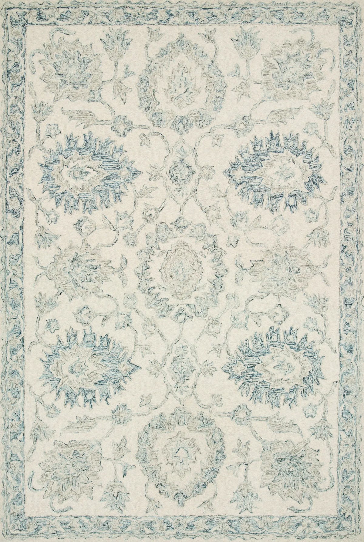 Loloi Norabel Nor-04 Ivory/Blue Rugs - main flat