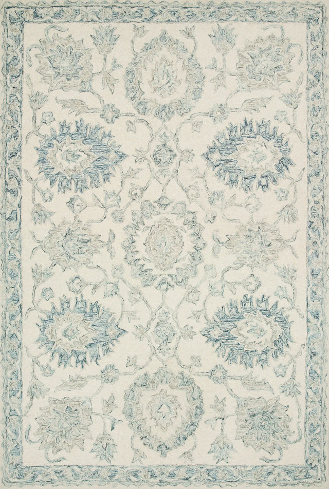 Loloi Norabel Nor-04 Ivory/Blue Rugs - main flat