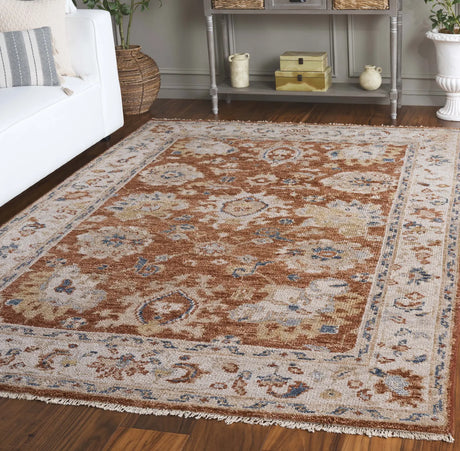 Safavieh Samarkand 6'-0" x 9'-0" Rug in Rust / Beige