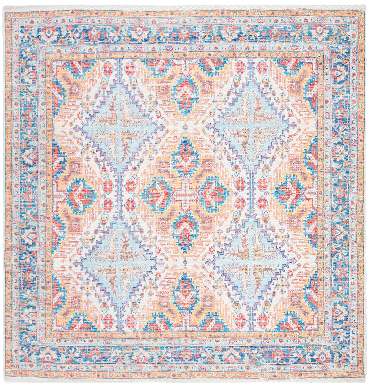 Safavieh Saffron 6'-0" x 6'-0" Rug in Rust / Blue