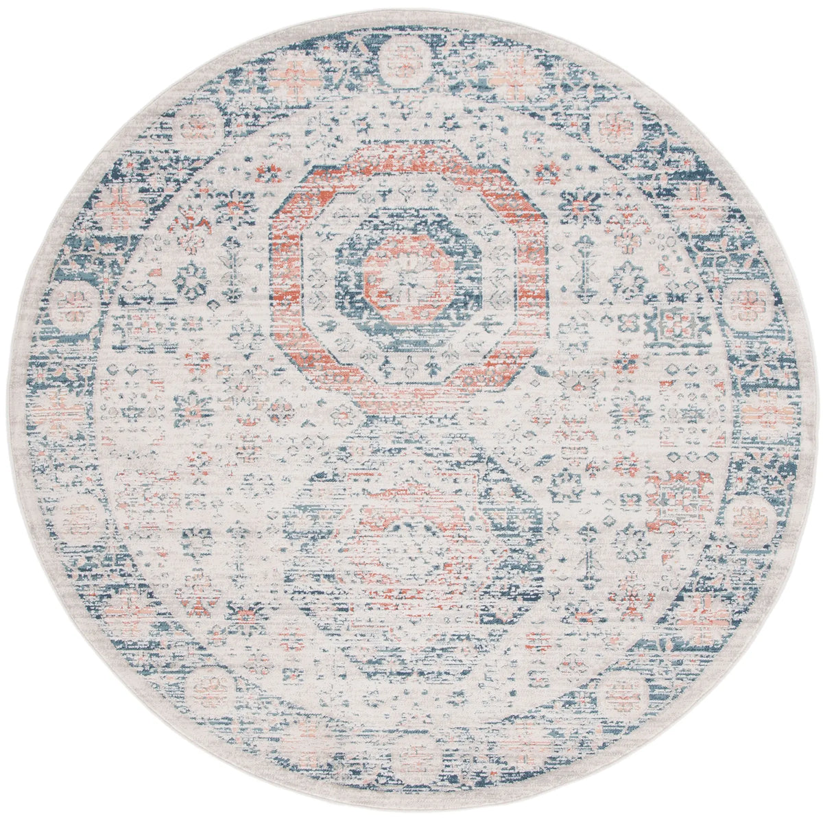 Safavieh Madison 800 6'-7" x 6'-7" Rug in Beige / Blue