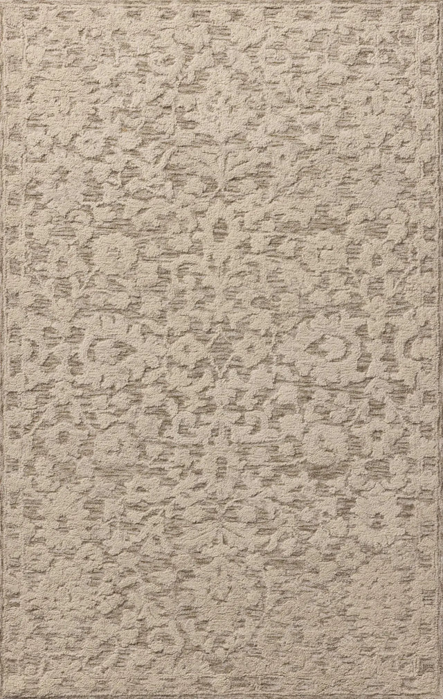 Loloi Prudence PRU-01 Stone / Ivory Hand Tufted Rug - main flat
