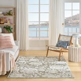 Nourison Aloha ALH17 Machine Made Ivory, Sage Rug