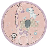 Safavieh Carousel Kids 100 5'-3" x 5'-3" Rug in Blush Pink
