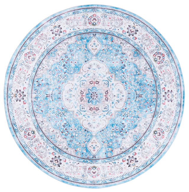 Safavieh Martha Stewart Washable 6'-0" x 6'-0" Rug in Turquoise / Beige