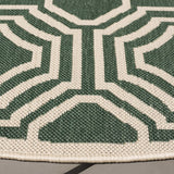 Safavieh Courtyard 5'-3" x 5'-3" Rug in Dark Green / Beige
