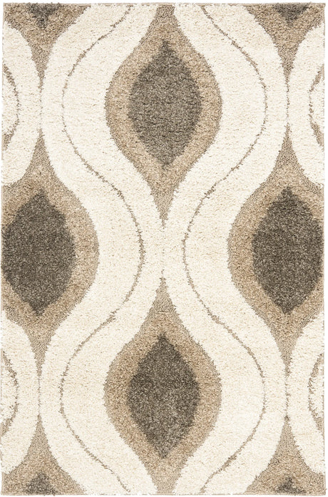 Safavieh Florida Shag 3'-3" x 5'-3" Rug in Cream / Smoke