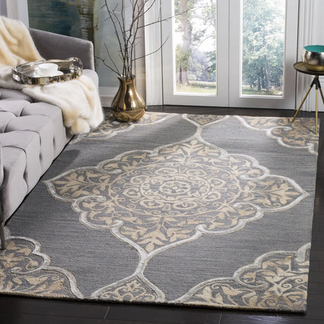 Safavieh Dip Dye 4'-0" x 6'-0" Rug in Slate / Beige
