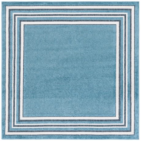 Safavieh Cabana 6'-7" x 6'-7" Rug in Turquoise / Ivory