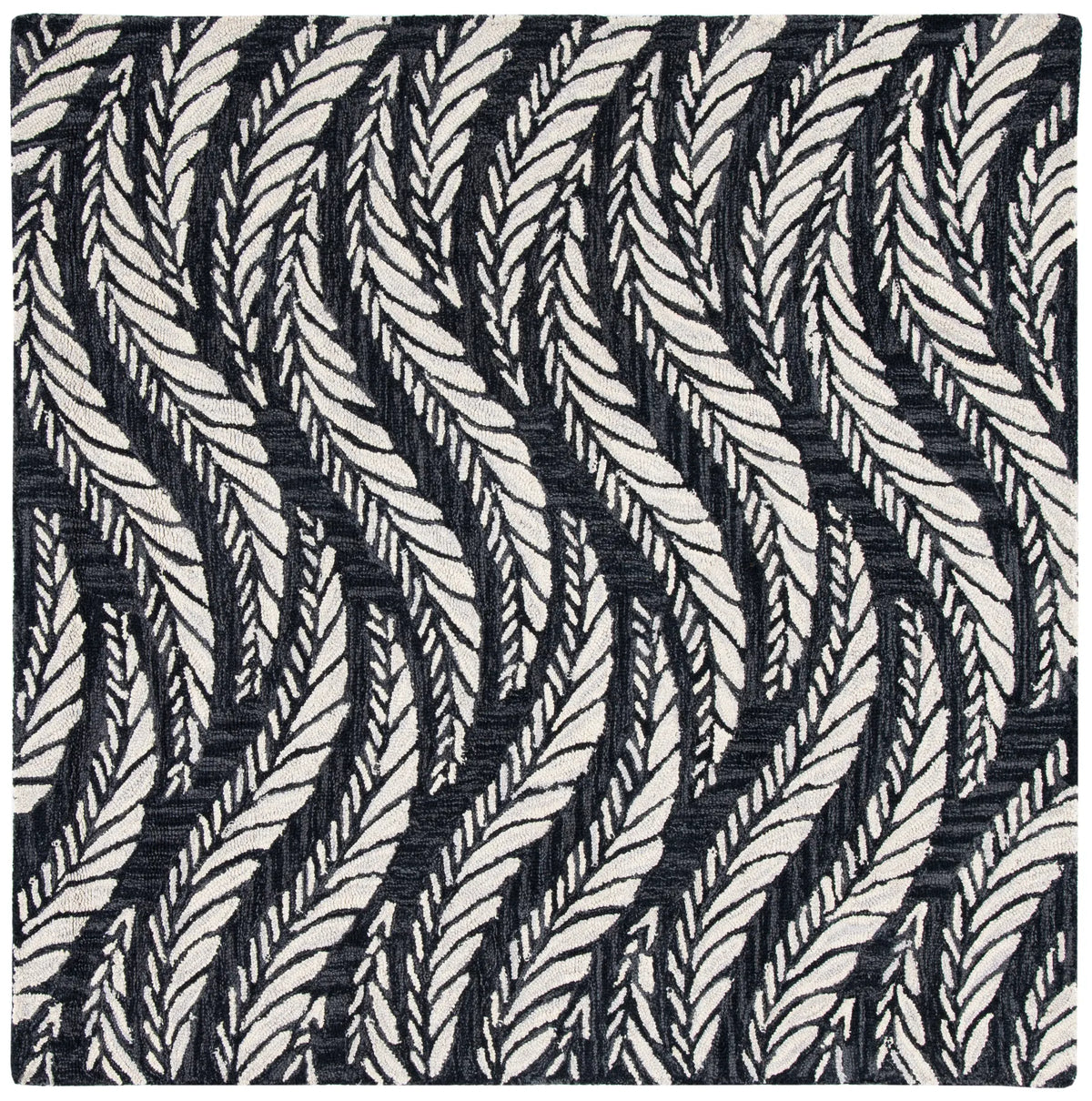 Safavieh Micro-Loop 5'-0" x 5'-0" Rug in Charcoal / Ivory