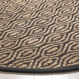 Safavieh Cape Cod 6'-0" x 6'-0" Rug in Black / Natural