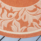 Safavieh Courtyard 5'-3" x 5'-3" Rug in Terracotta / Natural