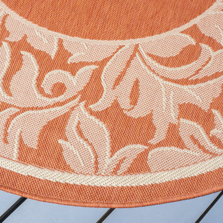 Safavieh Courtyard 5'-3" x 5'-3" Rug in Terracotta / Natural