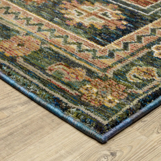 Oriental Weavers Sphinx Andorra 2442A Blue/Multi Rugs - corner detail