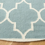 Safavieh Dhurries 6'-0" x 6'-0" Rug in Light Blue / Ivory