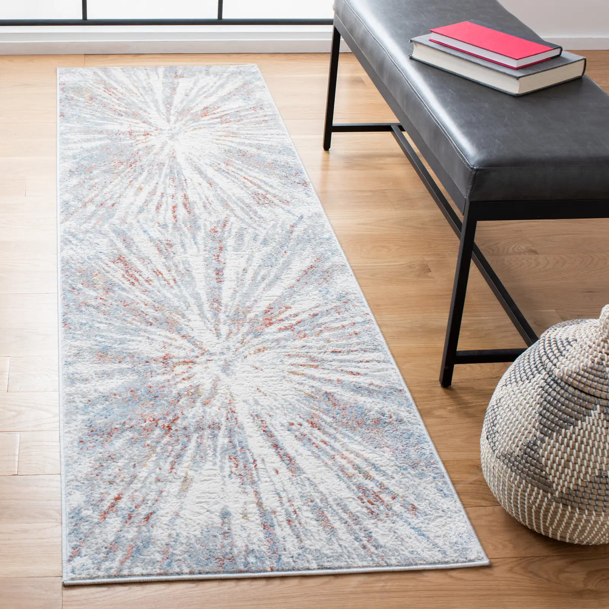 Safavieh Amelia 2'-3" x 8'-0" Rug in Grey / Rust