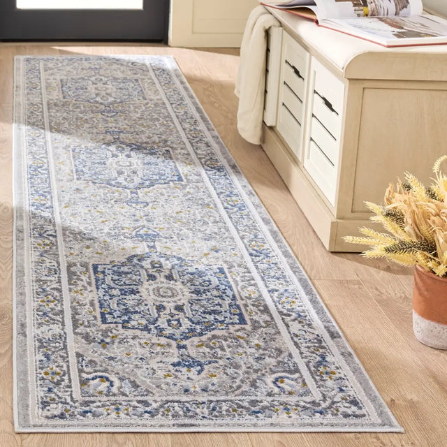 Safavieh Palma 2'-2" x 9'-0" Rug in Grey / Teal