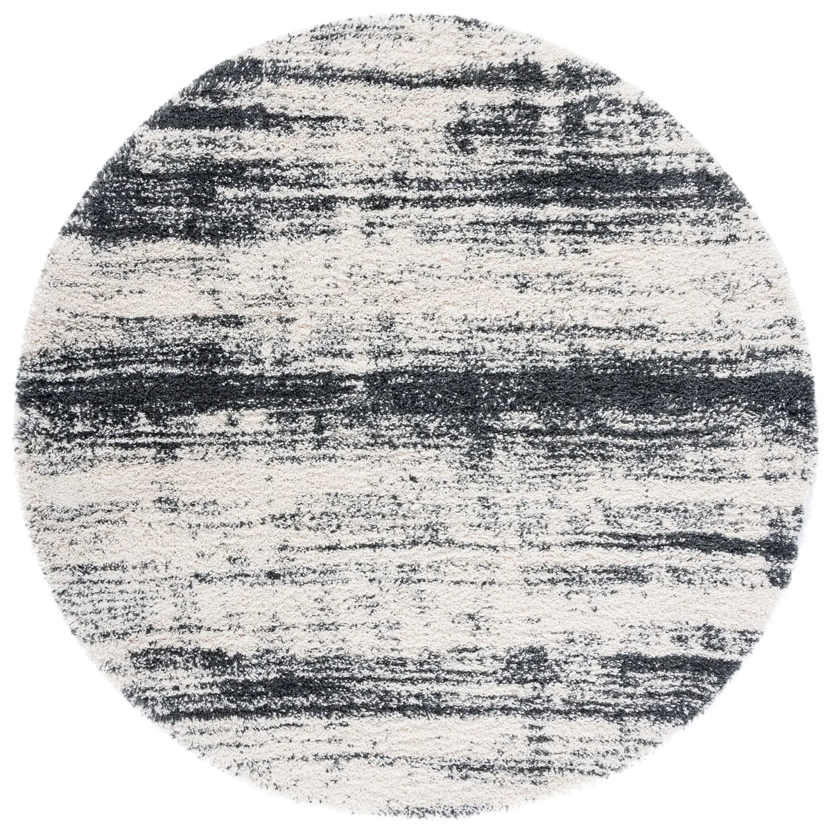 Safavieh Hudson Shag 7'-0" x 7'-0" Rug in Ivory / Dark Grey