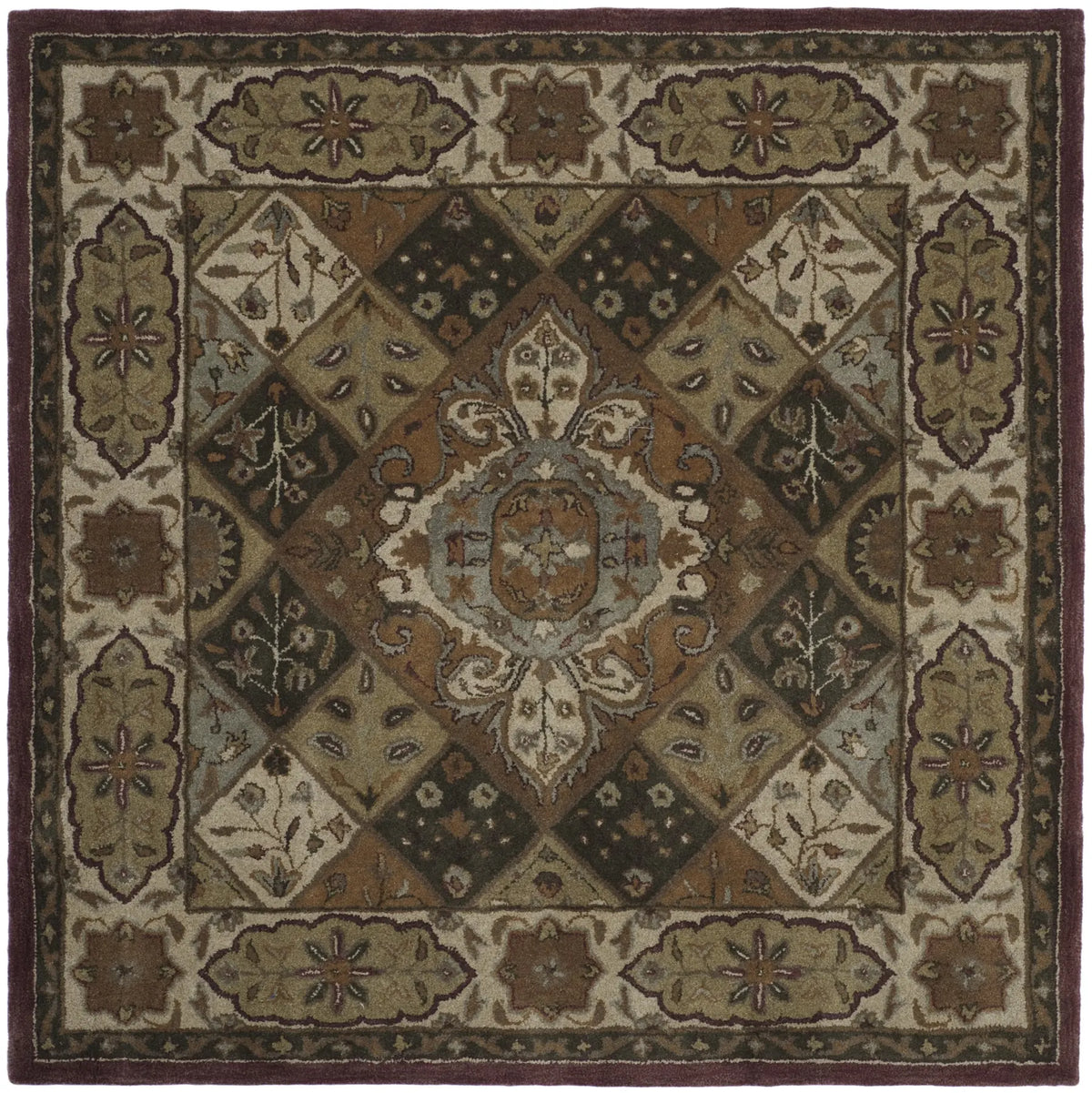 Safavieh Heritage 6'-0" x 6'-0" Rug in Rust / Ivory