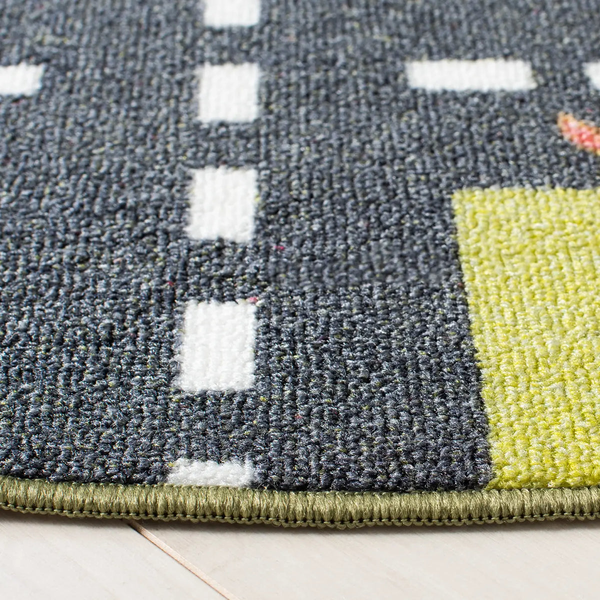 Safavieh Kids Playhouse 200 5'-0" x 5'-0" Rug in Light Green / Dark Grey