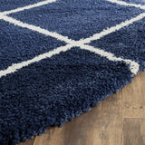 Safavieh Hudson Shag 5'-3" x 5'-3" Rug in Navy / Ivory
