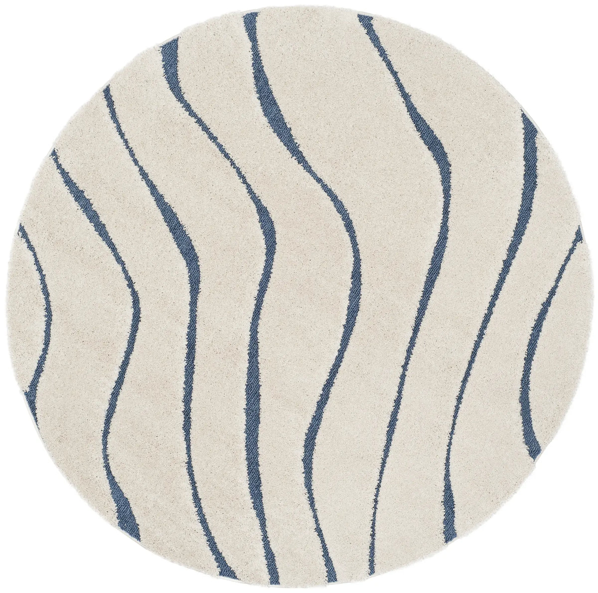 Safavieh Florida Shag 5'-0" x 5'-0" Rug in Cream / Blue