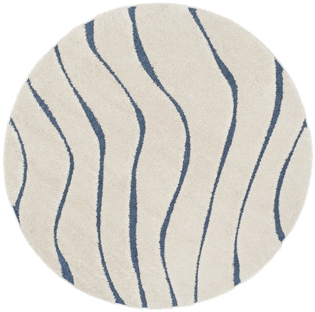 Safavieh Florida Shag 5'-0" x 5'-0" Rug in Cream / Blue