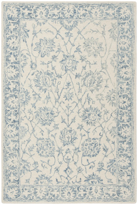 Safavieh Blossom 4'-0" x 6'-0" Rug in Ivory / Blue