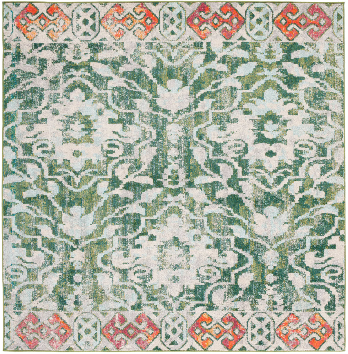 Safavieh Madison 6'-7" x 6'-7" Rug in Green / Ivory