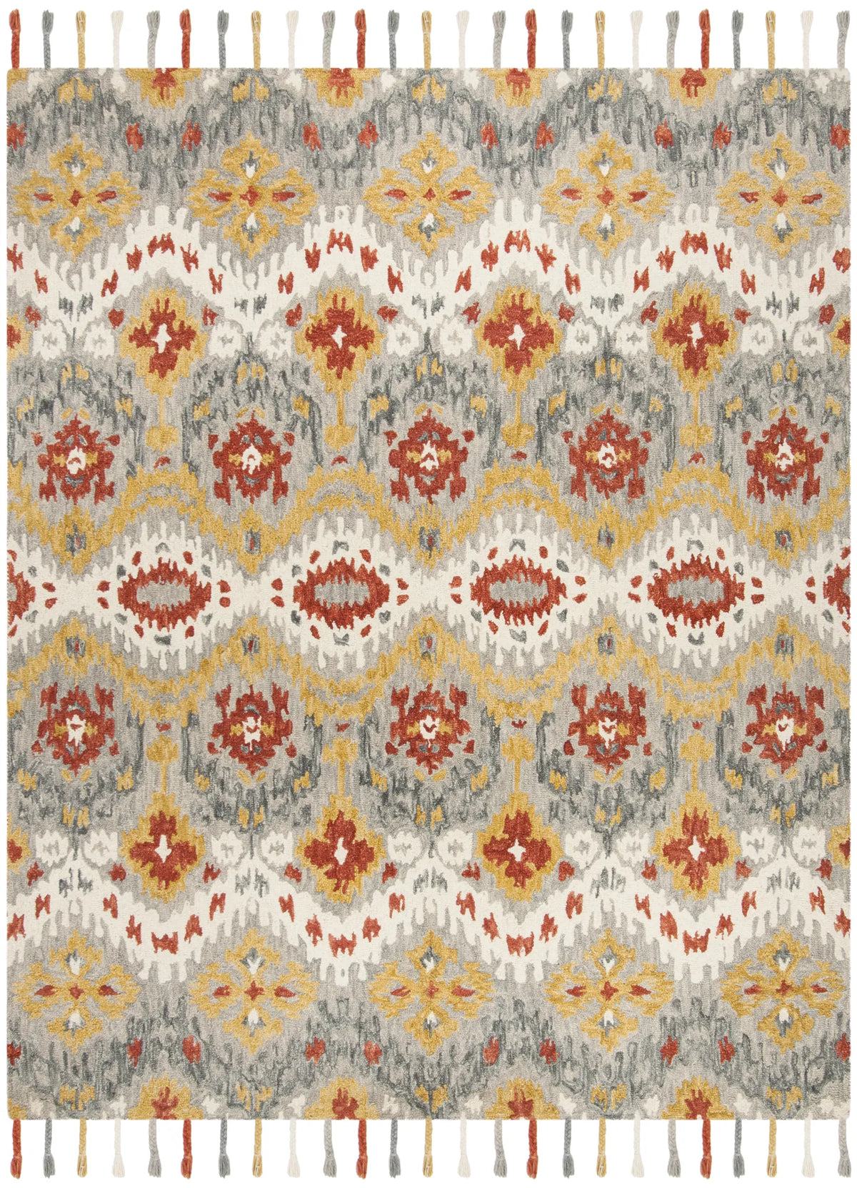 Safavieh Suzani 8'-0" x 10'-0" Rug in Grey / Gold
