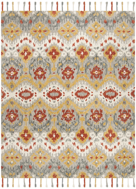 Safavieh Suzani 8'-0" x 10'-0" Rug in Grey / Gold