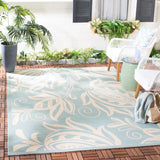 Safavieh Courtyard 4'-0" x 5'-7" Rug in Aqua / Cream