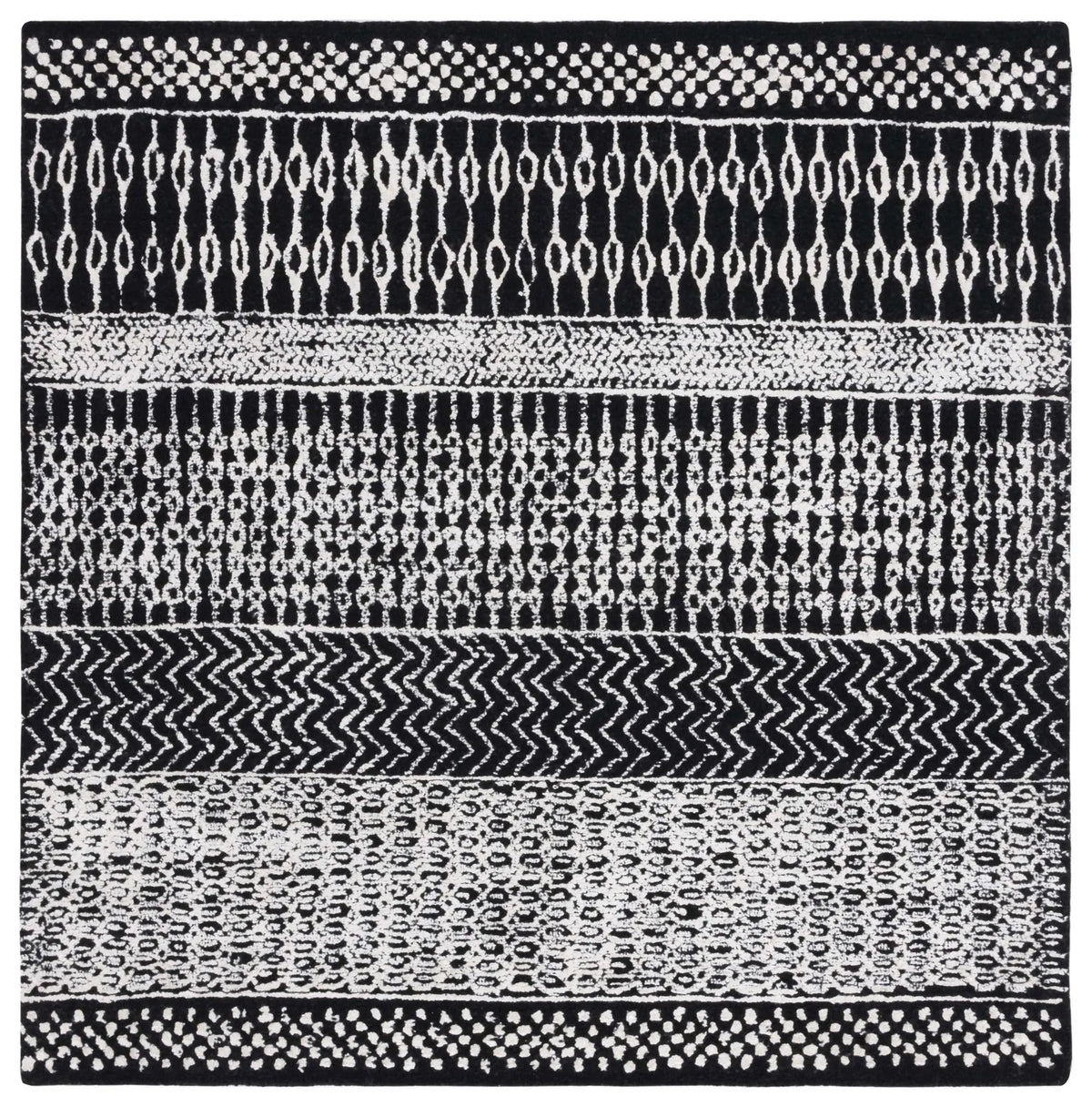 Safavieh Glamour 6'-0" x 6'-0" Rug in Black / Ivory