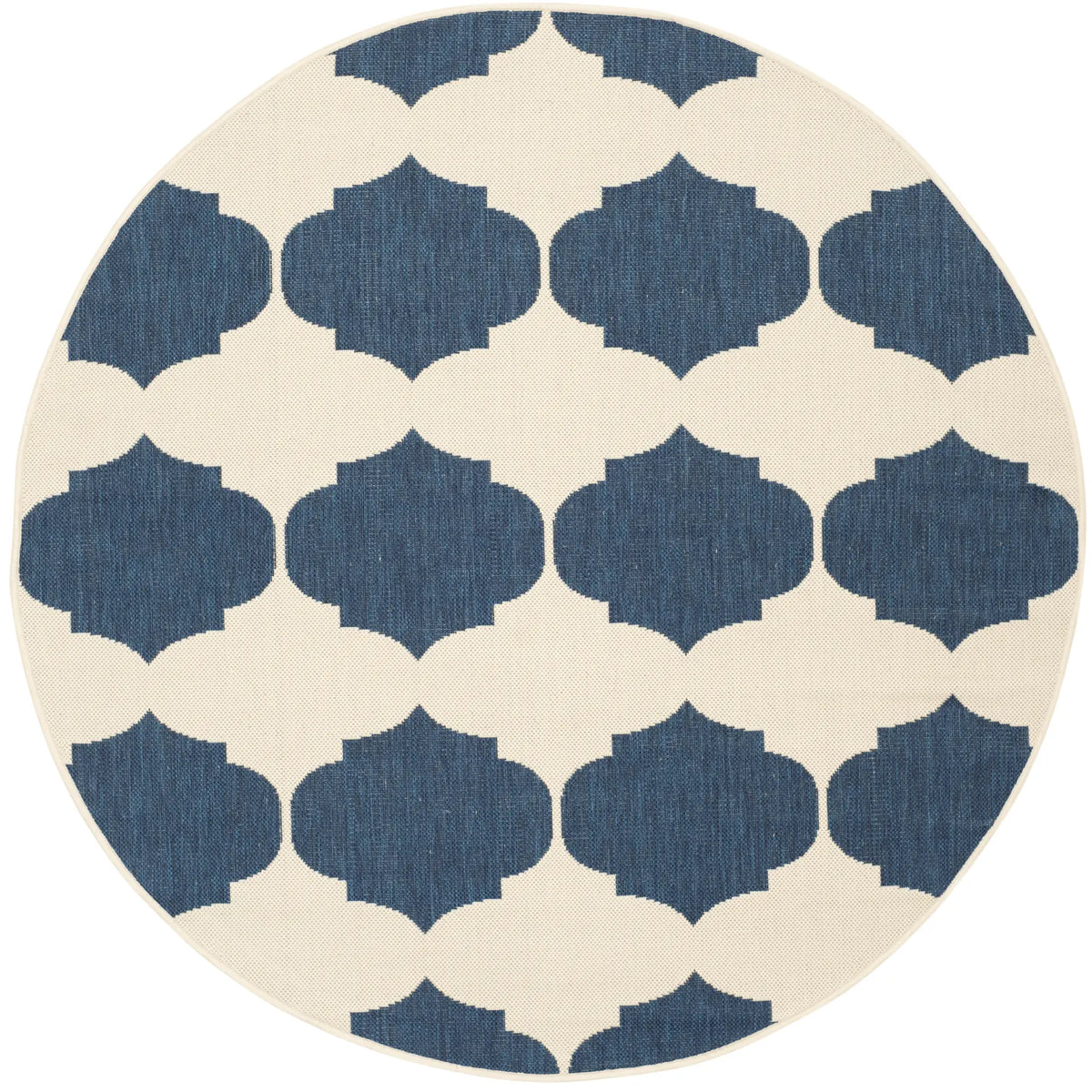 Safavieh Courtyard 5'-3" x 5'-3" Rug in Beige / Navy