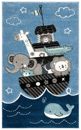 Safavieh Carousel Kids 100 3'-3" x 5'-3" Rug in Blue / Grey