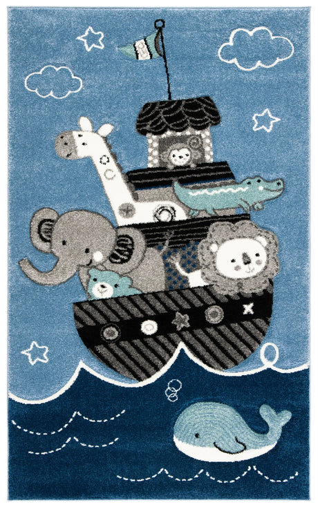 Safavieh Carousel Kids 100 3'-3" x 5'-3" Rug in Blue / Grey