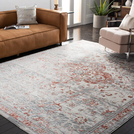 Safavieh Shivan 100 6'-7" x 8'-7" Rug in Ivory / Rust