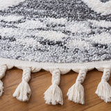 Safavieh Moroccan Tassel Shag 6'-7" x 6'-7" Rug in Grey / Ivory